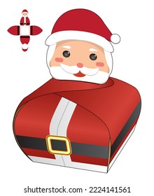 Diseño de la plantilla de corte en el embalaje de Santa claus Box. 3.ª burla