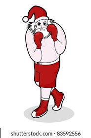 Santa claus boxing