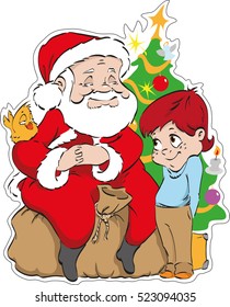 Santa Claus with a boy
