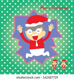 Santa claus boy vector cartoon style for greeting