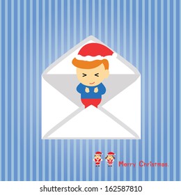 Santa claus boy vector cartoon style for greeting