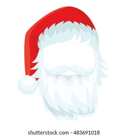  Santa Claus bread with  Christmas hat. Vector illustration isolated.