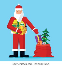 Santa Claus brought a lot of gifts for Christmas and New Year.