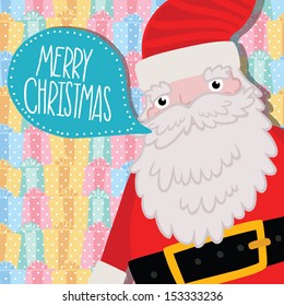 Santa Claus with bubble speech. Christmas background
