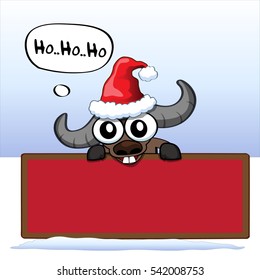 Santa Claus buffalo Cartoon vector 10