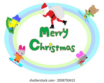 Santa Claus is busy working on ice skates on Christmas day.
