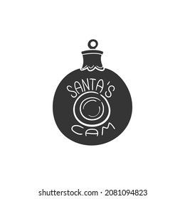 Santa Claus Cam Icon Silhouette Illustration. Christmas Vector Graphic Pictogram Symbol Clip Art. Doodle Sketch Black Sign.