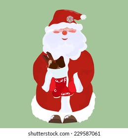 Santa Claus with candy