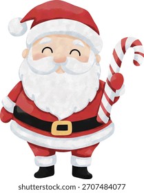 Papá Noel con bastón de caramelo
