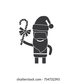 Santa Claus with a candy cane icon, vector illustration design. Christmas collection.