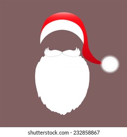 Santa Claus cap, beard and mustache