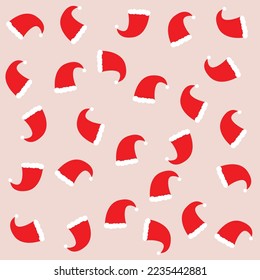 Santa Claus cap, Christmas hat, suitable for Christmas cards and social media and web design, Santa Claus hat vector illustration, red cap, Christmas sign pattern, good for banners and posters