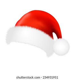 Santa Claus Cap With Gradient Mesh, Vector Illustration