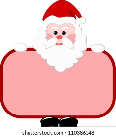 Santa Claus with a card in hands