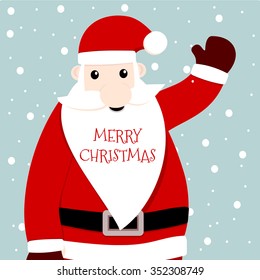 Santa claus card merry christmas