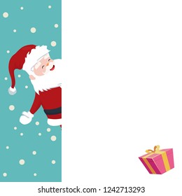 Santa claus card with white sign to write