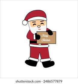 Santa Claus carries a notepad with a warm smile, ready to record children's kindness and dreams on a cold Christmas night.