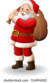 Santa Claus carrying big bag