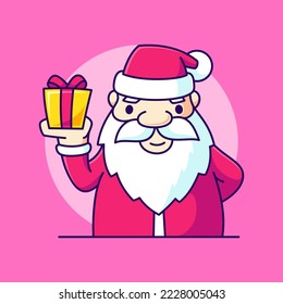 santa claus carrying christmas gift boxes