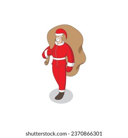 Santa Claus is carrying a sack containing gifts 02