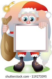Santa claus with cartel for wishes