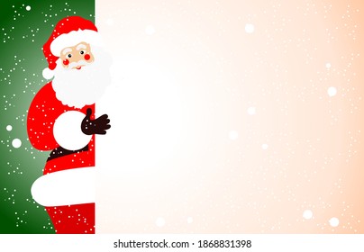 Santa Claus cartoon and advertisement  background with copy space for text.