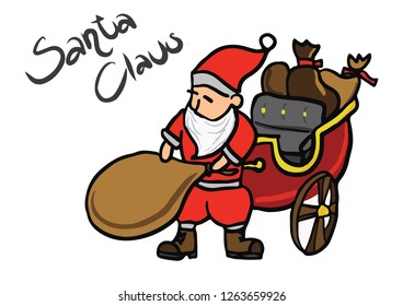 Santa Claus cartoon card design graphic   for Christmas day