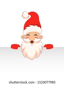 Santa Claus Cartoon Character with Clean Sheet. Christmas Man