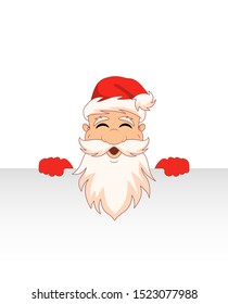 Santa Claus Cartoon Character with Clean Sheet. Christmas Man