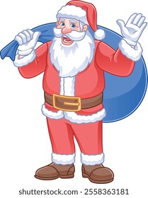 santa claus cartoon character fun christmas illustration