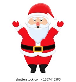 Santa Claus cartoon character isolated on white background as Merry Christmas and Happy New Year Concept.