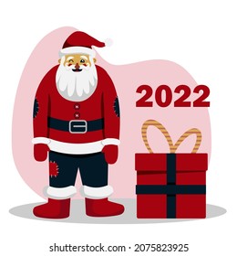 Santa Claus Cartoon Character new year card