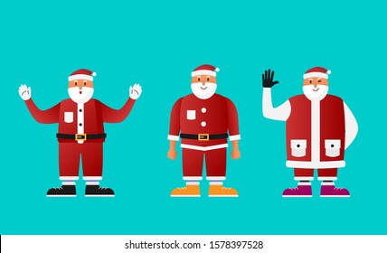 santa claus cartoon character vector illustrations