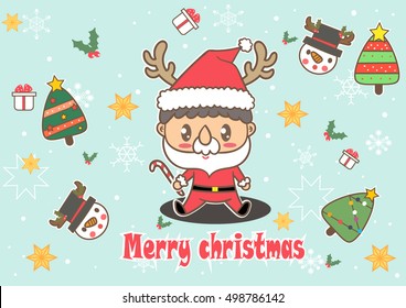 Santa claus cartoon character vector. pattern 