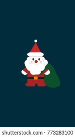 Santa claus cartoon character vector isolate on blue backgruond