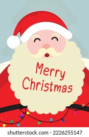 santa claus cartoon christmas character, cute santa claus in flat style, christmas card and banner vector illustration.