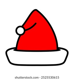 Santa Claus Cartoon Christmas Red Hat, Digital Art Illustration.