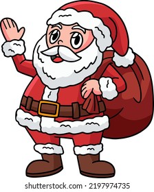 Santa Claus Cartoon Colored Clipart Illustration