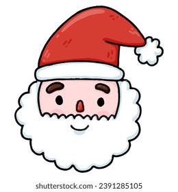 Santa Claus cartoon doodle style hand drawn	