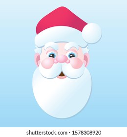 Santa Claus Cartoon Face Vector Illustration