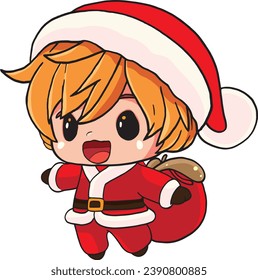 santa claus cartoon. It’s feeling a lot like Christmas. manga style.