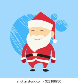 Santa Claus Cartoon Flat Christmas Holiday Vector Illustration
