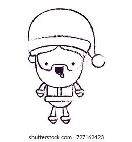 santa claus cartoon full body tongue out expression blurred silhouette on white background vector illustration