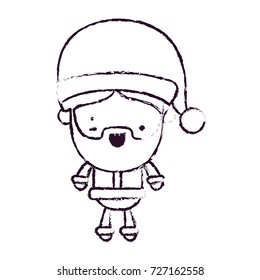 santa claus cartoon full body wink eye expression blurred silhouette on white background vector illustration