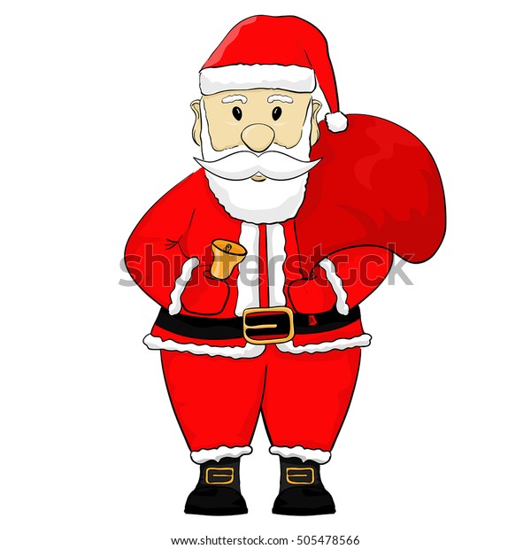 Santa Claus Cartoon Hand Drawing Vector Stock Vector