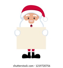 

santa claus cartoon holding blank poster