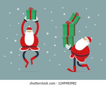 Santa claus cartoon illustration, design for christmas card