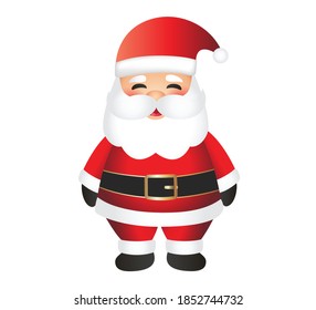 Santa Claus cartoon illustration isolated on white background. Santa Claus character standing and greeting.