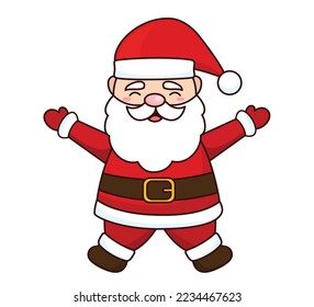 Vector de dibujos animados de Santa Claus aislado en blanco.