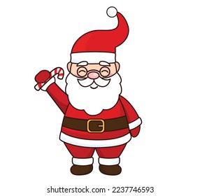 Santa Claus cartoon illustration isolated on white background. Santa Claus character vector.